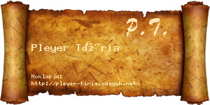 Pleyer Tíria névjegykártya